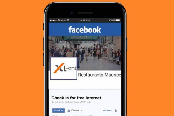 XL-ent Wifi Hotspot permet l'enregistrement sur Facebook.